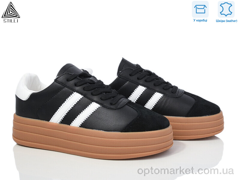 Купить Кросівки жіночі CX1570-4 шкіра піна Stilli чорний, фото 1