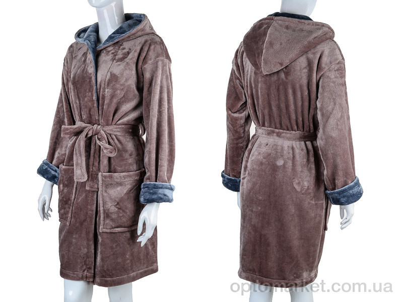 Купить Халат жіночі 100010 brown Sharm коричневий, фото 3