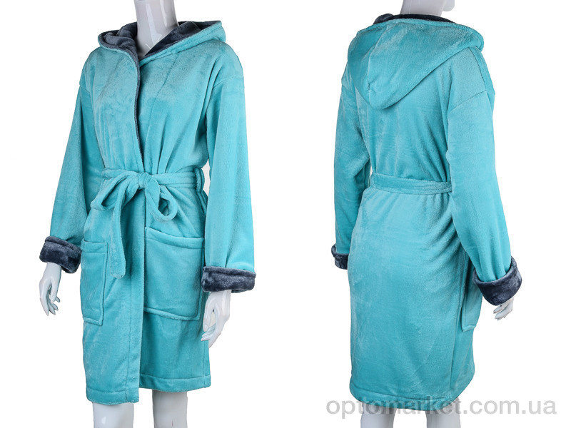Купить Халат жіночі 100010 l.blue Sharm блакитний, фото 3
