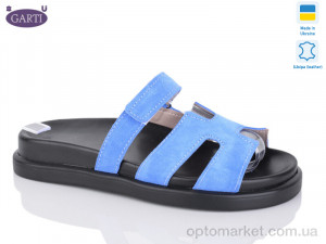 Купить Шльопанці жіночі 0091 блакитний замш Garti синій