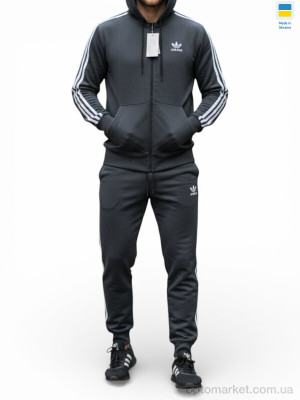 Спортивний костюм чоловічі 01 т.сірий A.idas сірий  оптом от Optomarket