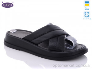 Купить Шльопанці жіночі 0112 чёрная кожа Garti чорний