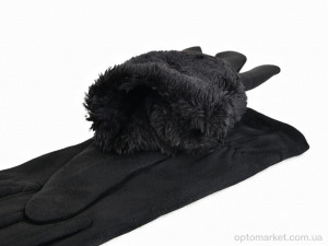 Рукавички жіночі 012 black Ronaerdo чорний  оптом от Optomarket
