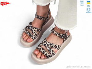 Купить Босоніжки жіночі 0160 леопард ARTO бежевий