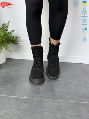 Черевики жіночі 022 ч.з.хутро ARTO чорний  оптом от Optomarket