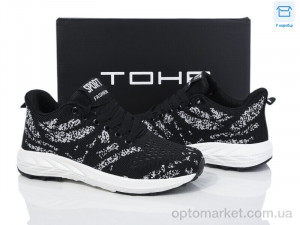 Купить Кросівки жіночі 028 black-white TOHA чорний