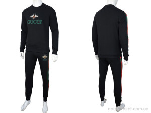 Спортивний костюм чоловічі 02935 black G.cci чорний  оптом от Optomarket