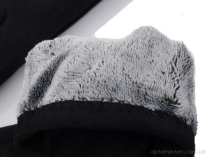 Рукавички жіночі 04  замш махра RuBi чорний  оптом от Optomarket