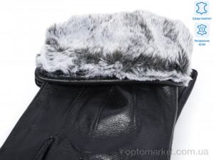 Рукавички чоловічі 0542 шкіра кролик Number one чорний оптом от Optomarket