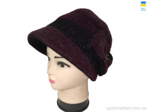 Купить Капелюх жіночі 0553 бордово-чорний Mabi бордовий