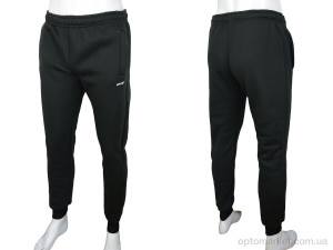 Спортивні штаны чоловічі 07176 black, флис Obuvok чорний  оптом от Optomarket