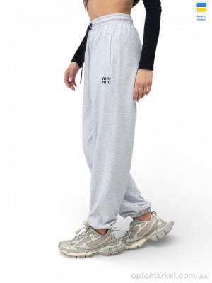 Спортивні штаны жіночі 10023MU св.сірий M.u Miu сірий  оптом от Optomarket