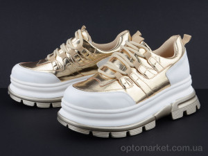 Кроссовки женские 1010 gold Fuguishan золотой  оптом от Optomarket