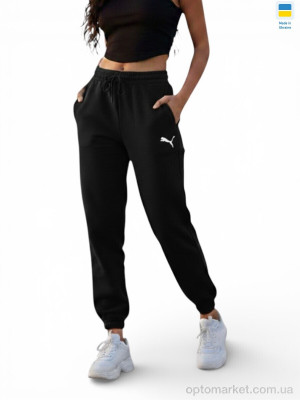 Спортивні штаны жіночі 10231PU чорний P.ma чорний  оптом от Optomarket
