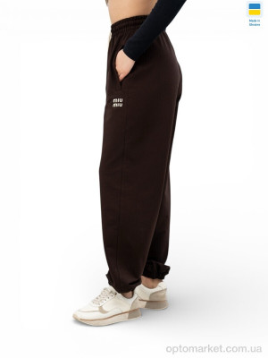 Спортивні штаны жіночі 1023MU шоколадний M.u Miu коричневий  оптом от Optomarket