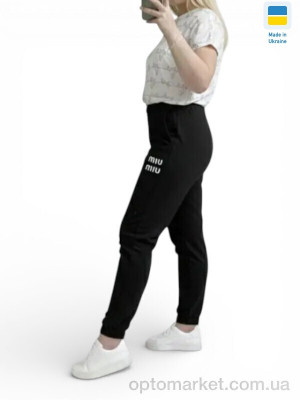 Спортивні штаны жіночі 1055-1MU чорний M.u Miu чорний  оптом от Optomarket