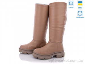 Купить Чоботи жіночі 1060 карам.кожа Mona Lisa коричневий