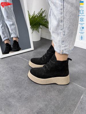 Черевики жіночі 107 ч.з. хутро ARTO чорний  оптом от Optomarket