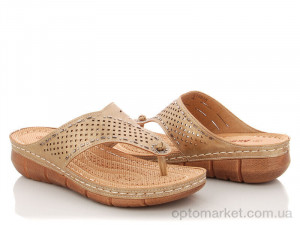 Купить Шльопанці жіночі 111-L19805-22 KunChi золотий