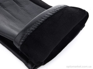 Рукавички жіночі 14-154Ж кожзам плюш Королева чорний  оптом от Optomarket