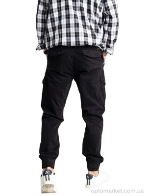 Спортивні штани чоловічі 1693-5 джогери Massmag чорний  оптом от Optomarket