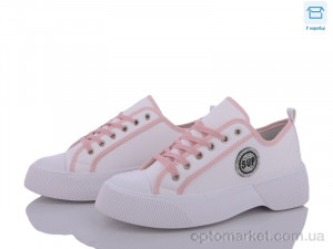Купить Кеди жіночі 17-4 білий-рожевий ВЗУТТЯ+ білий