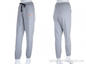 Спортивні штани жіночі 17-8003-3 grey Батал Tengo Mod сірий  оптом от Optomarket