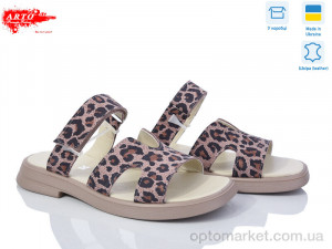 Купить Шльопанці жіночі 182 леопард ARTO коричневий