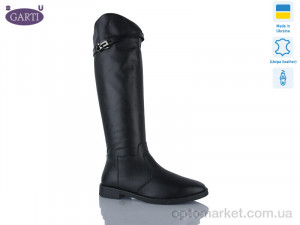 Купить Чоботи жіночі 1912 чорна шкіра Garti чорний