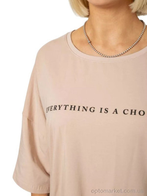 Футболка жіночі 2020 бежевий Massmag бежевий  оптом от Optomarket