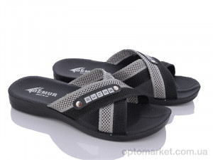 Купить Шльопанці чоловічі 2024-003-1 чорний-сірий Demur чорний