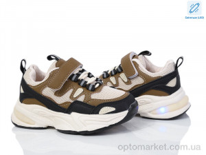 Купить Кросівки дитячі 2054-3R LED B&G бежевий