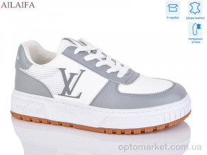 Кросівки жіночі 2056 white-grey L.uis Vuitton сірий оптом от Optomarket