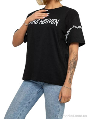 Футболка жіночі 2351 чорний Massmag чорний  оптом от Optomarket