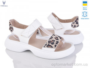 Купить Босоніжки жіночі 23514-176 б.ш.+беж.нуб. Viscala білий