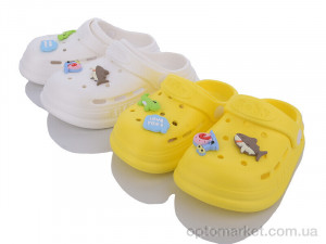 Купить Крокси дитячі 2356 біл.+жовт. mix YZY мікс