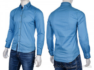 Сорочка чоловічі 2383 blue Bazzolo синій  оптом от Optomarket