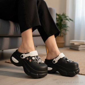 Крокси жіночі 24506-361C Luck Line чорний  оптом от Optomarket