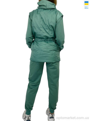 Спортивний костюм жіночі 25.527 бірюза норма KRAM зелений  оптом от Optomarket