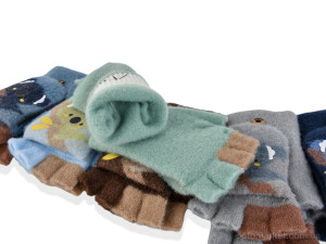 Рукавиці дитячі 2503 (13см) хутро mix Rubi мікс  оптом от Optomarket