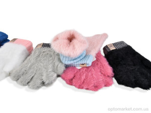 Рукавички дитячі 2517 (15см) хутро mix Rubi мікс  оптом от Optomarket
