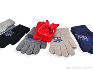 Рукавички дитячі 2526 (15см) хутро mix Rubi мікс  оптом от Optomarket