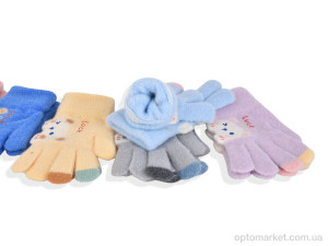 Рукавички дитячі 2527 (15см) хутро mix Rubi мікс  оптом от Optomarket