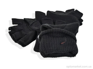 Рукавиці чоловічі 2533 (18см) black Rubi чорний  оптом от Optomarket