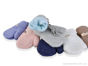 Рукавиці дитячі 2538 (12см) хутро mix Rubi мікс  оптом от Optomarket