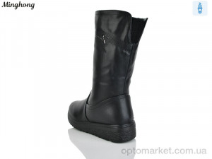 Чоботи жіночі 270 black Minghong чорний  оптом от Optomarket