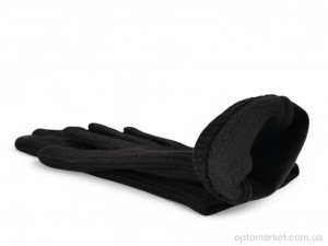 Рукавички жіночі 29 замш-текстиль black Paidi чорний  оптом от Optomarket