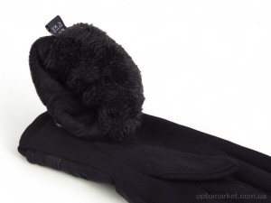 Рукавички чоловічі 301 плащівка-текстиль black Paidi чорний  оптом от Optomarket