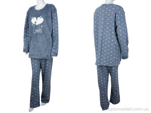 Пижама жіночі 3016 grey Pija Port сірий  оптом от Optomarket