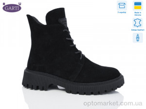 Купить Черевики жіночі 348 чорний замш хутро Garti чорний